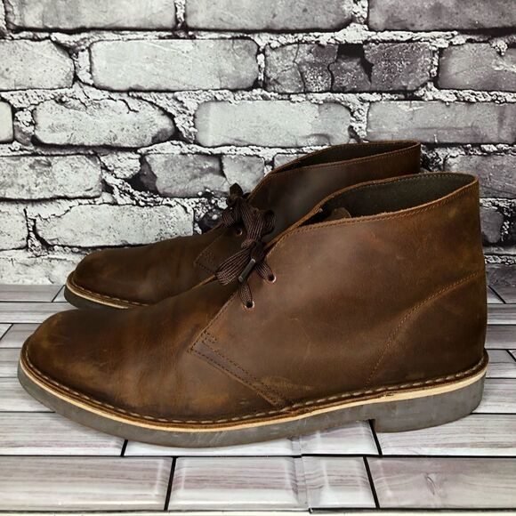 Clarks Bushacre 2 Brown Leather Lace Up Desert Ankle Chukka Boots Men Sz 13M US - Picture 11 of 15